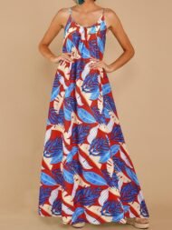 Loose Sleeveless Print Maxi Dress - Image 4