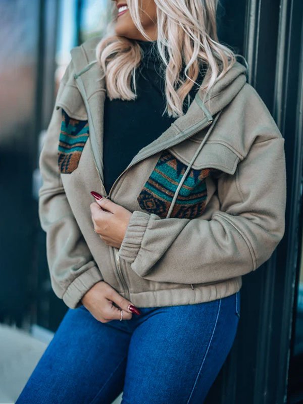 C5ABB9CE-EBC2-57D1-0CB7-B520F5696145.jpg Vintage Western Aztec Fleece Zip Up Hoodie Jacket - Image 1